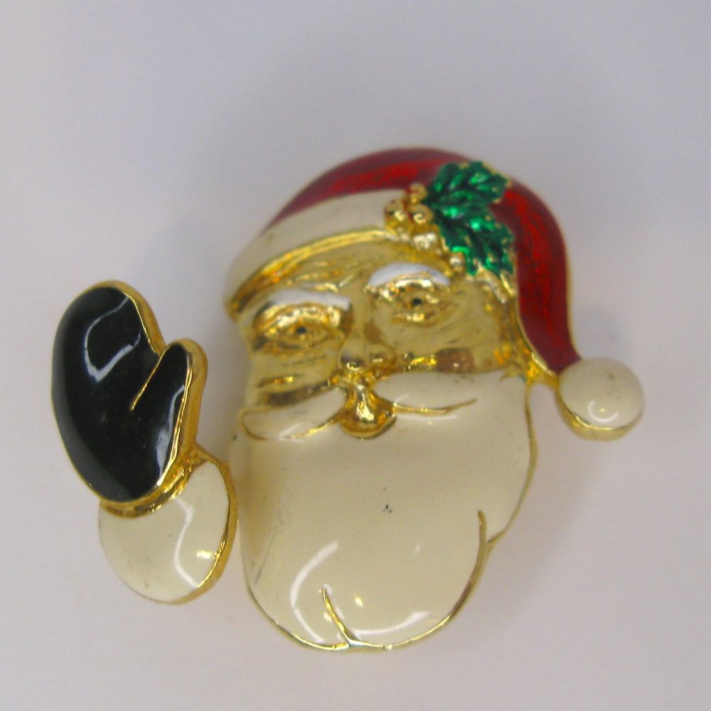 SFJ Christmas Waving Santa Enamel Pin